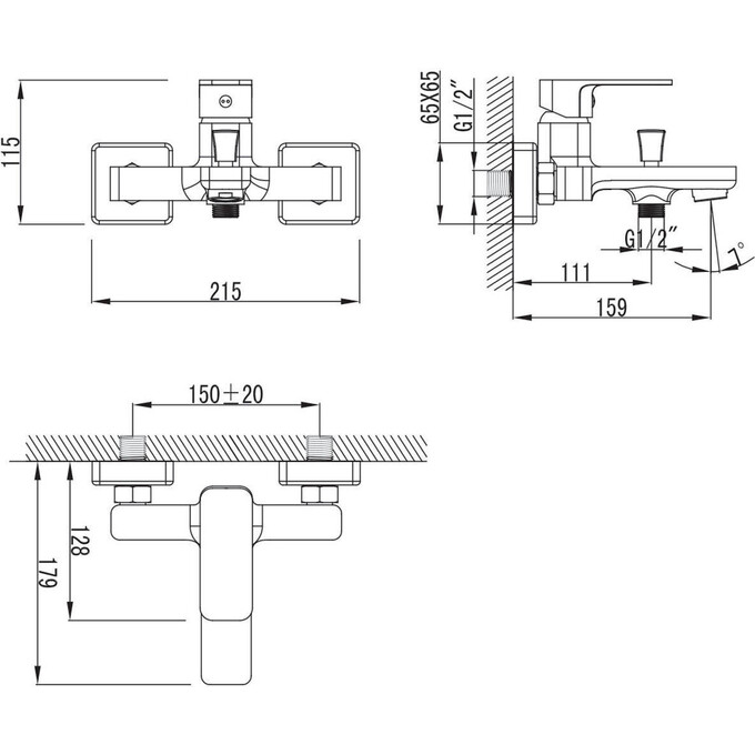 Смеситель для ванны Imprese Bilovec 10255, фото 6