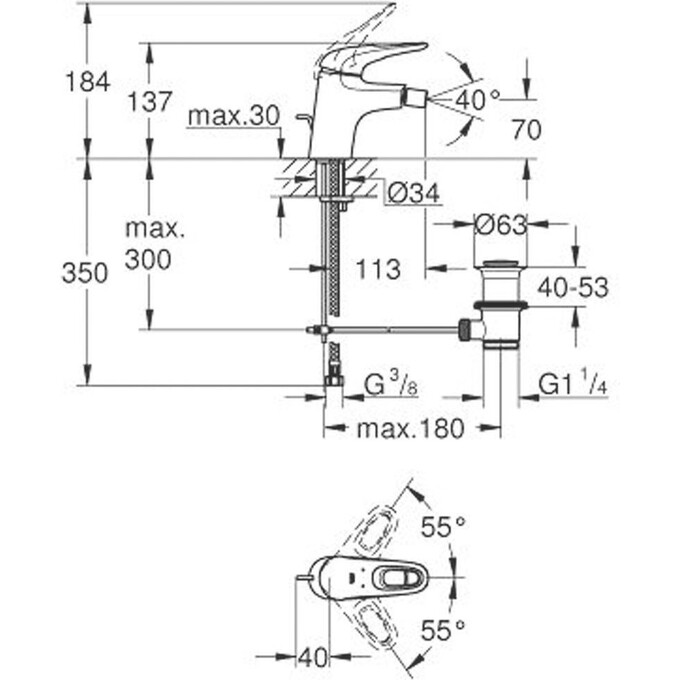 Смеситель для биде Grohe Eurostyle 33565003, фото 2