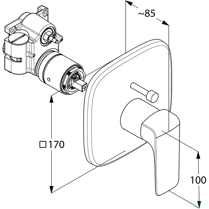 Зовнішня частина змішувача для ванни Kludi Ameo 416570575, фото , изображение 2