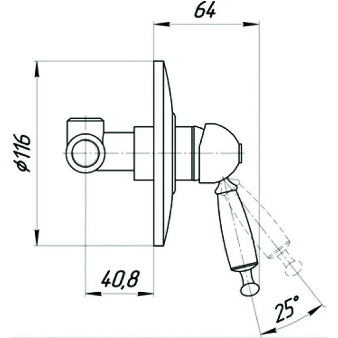 Змішувач для душу Bugnatese Oxford OXCR6330, фото , изображение 4