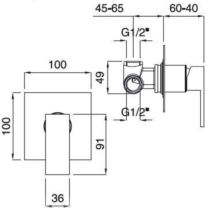 Змішувач для душу Bugnatese Tetris TETCR9130, фото , изображение 2