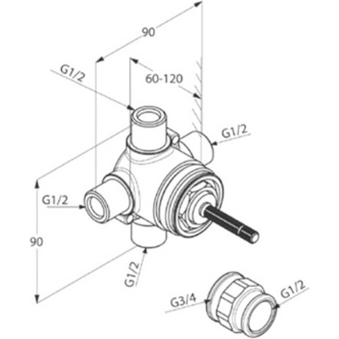 Перемикач Kludi Ambienta 29747, фото , изображение 2