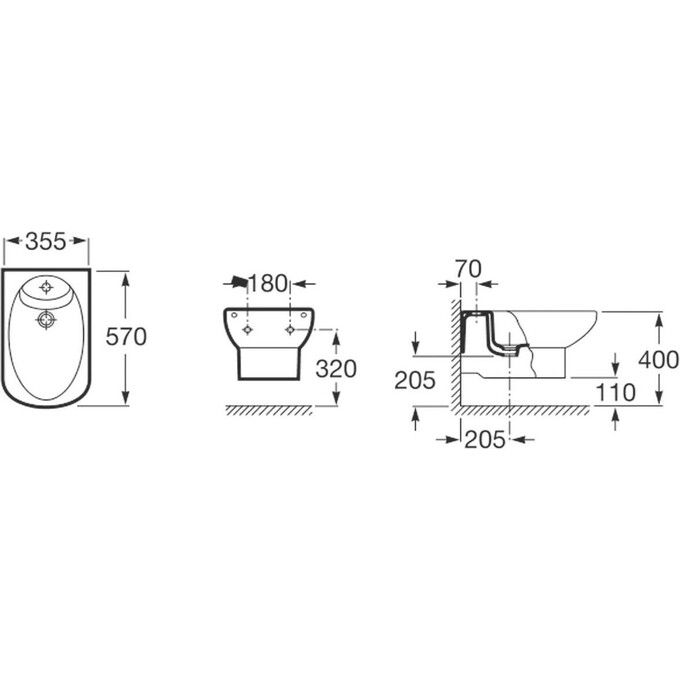 Биде Roca Dama Senso A357515000, фото 2