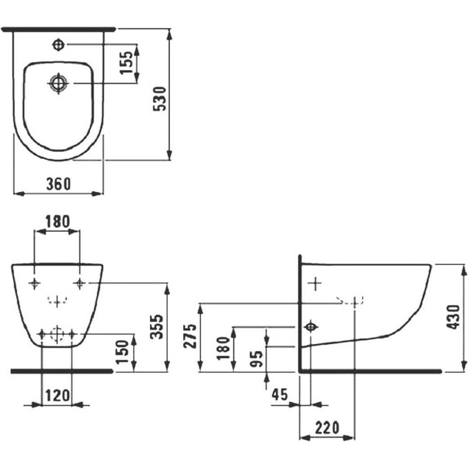 Подвесное Биде Laufen Pro H8309520003021, фото 4