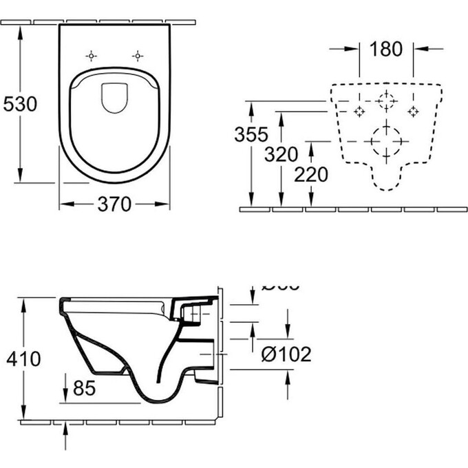 Подвесной унитаз без сиденья Villeroy & Boch Architectura 5684R0R1, фото 2