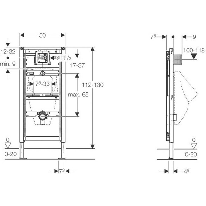 Инсталляция для писсуара Geberit Duofix 111.616.00.1, фото 2