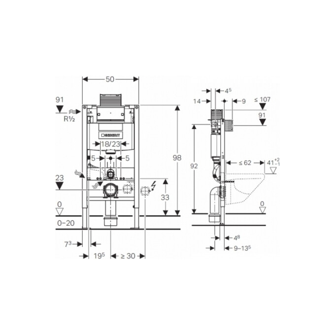 Инсталляция для унитаза Geberit Duofix Omega 111.030.00.1, фото 4