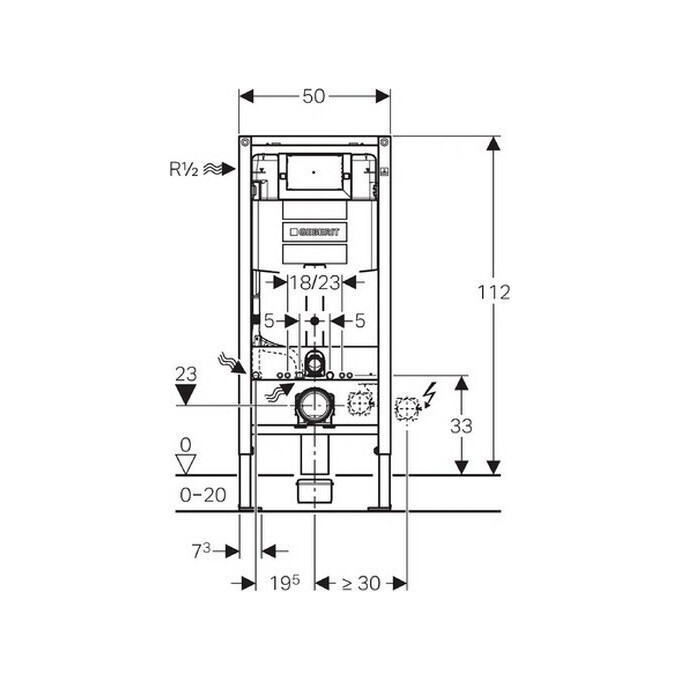 Система смыва для унитаза Geberit Duofix Omega 111.060.00.1, фото 3