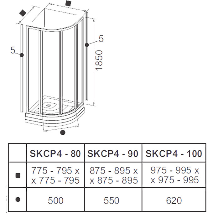 Душевая кабина Ravak 31070100YG (90x90 см, стекло матовое, профиль белый), фото 2
