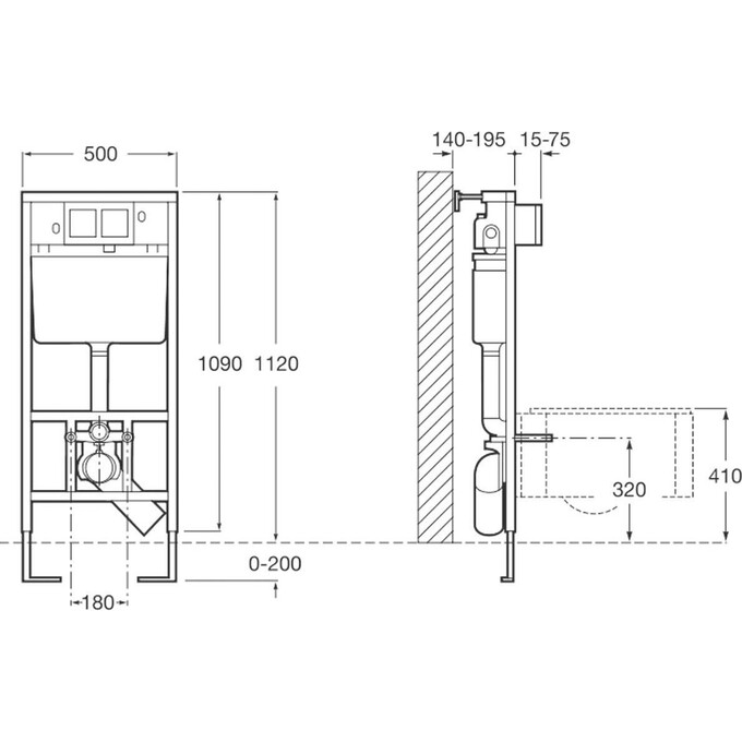 Інсталяція для унітазу Roca Pro A89009000K, фото , изображение 3