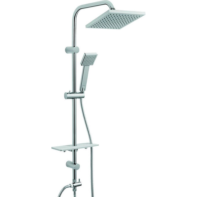 Душевая система Ferro Squerto Lux Chrome NP24 (без смесителя, с полкой), фото 