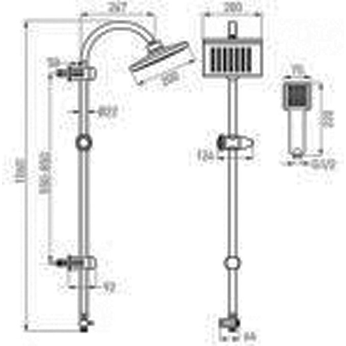 Душевая система Ferro Chrome SET-SQ1-P (скрытого монтажа), фото 2
