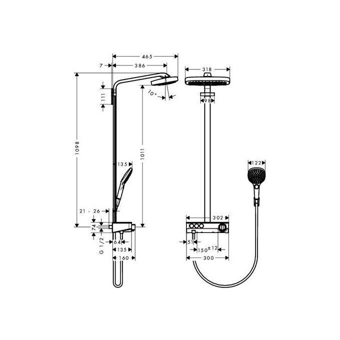 Душевая система Hansgrohe Raindance 27127000, фото 3