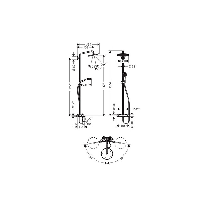 Душевая система Hansgrohe Croma 26792000, фото 2