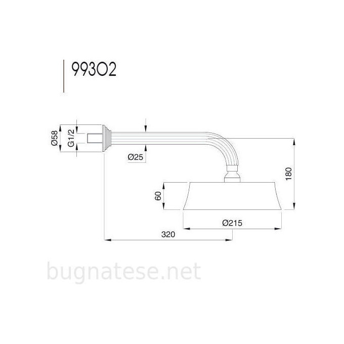 Верхний душ Bugnatese Olympia RICBR99302, фото 2
