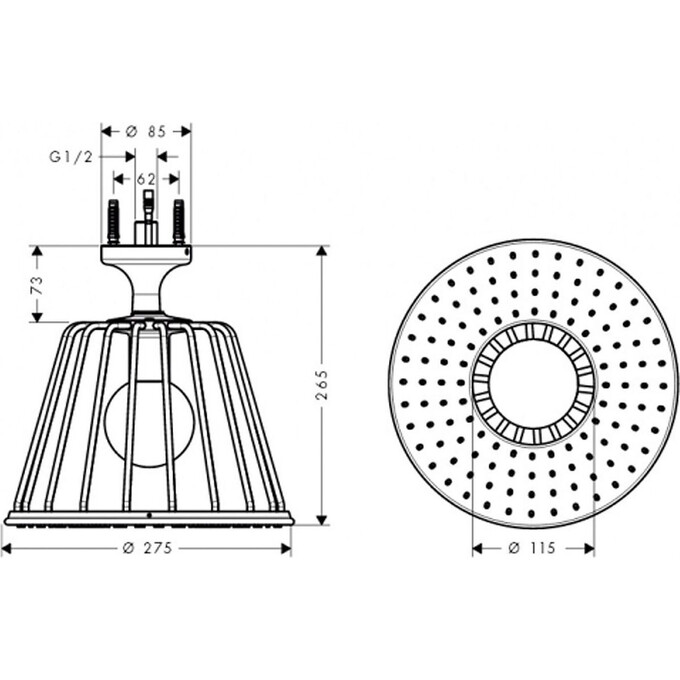 Верхній душ Axor Lampshower 26032000, фото , изображение 2
