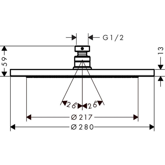 Верхний душ Hansgrohe Croma 26221000, фото 2