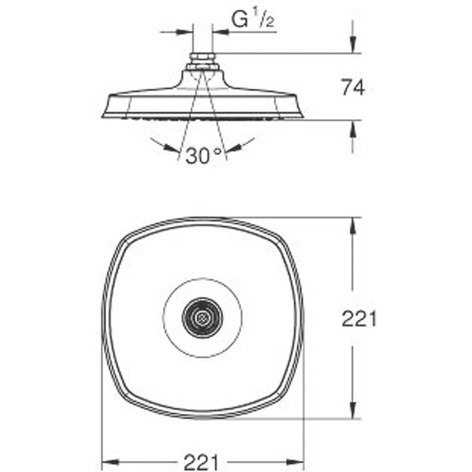 Верхній душ Grohe Grandera 27976000, фото , изображение 2