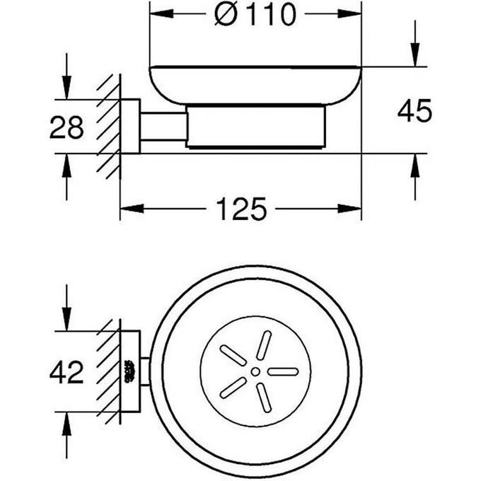 Мальниця настінна Grohe Essentials 40754001, фото , изображение 2