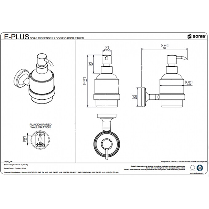 Дозатор для жидкого мыла Sonia E-Plus 124619, фото 2