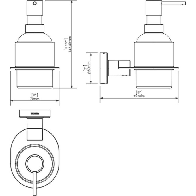 Дозатор с держателем Sonia Tecno Project Black 166244, фото 2