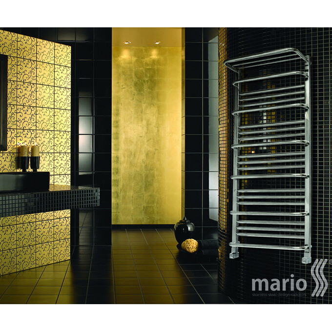 Водяной полотенцесушитель Mario Люксор 1.2.4400.03.P (4820111353286, 800x530, хром/белый глянец/черный матовый/графит/золото, с полкой), фото 7