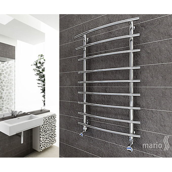 Водяной полотенцесушитель Mario Марио 1.1.0702.01.P (4820111351282, 900x630, хром/белый глянец/черный матовый), фото 5