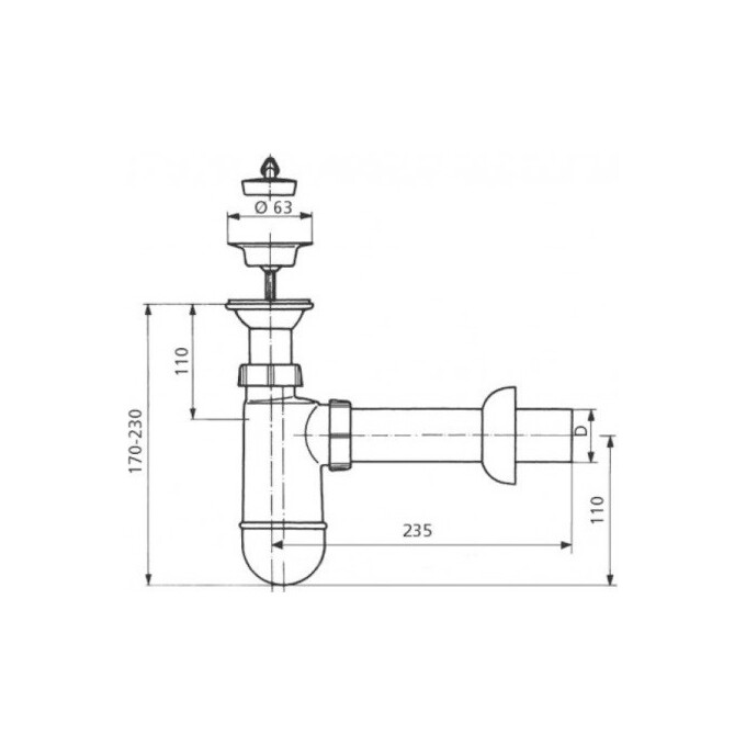 Сифон пластиковый Sanit 31.001.00.0000, фото 2