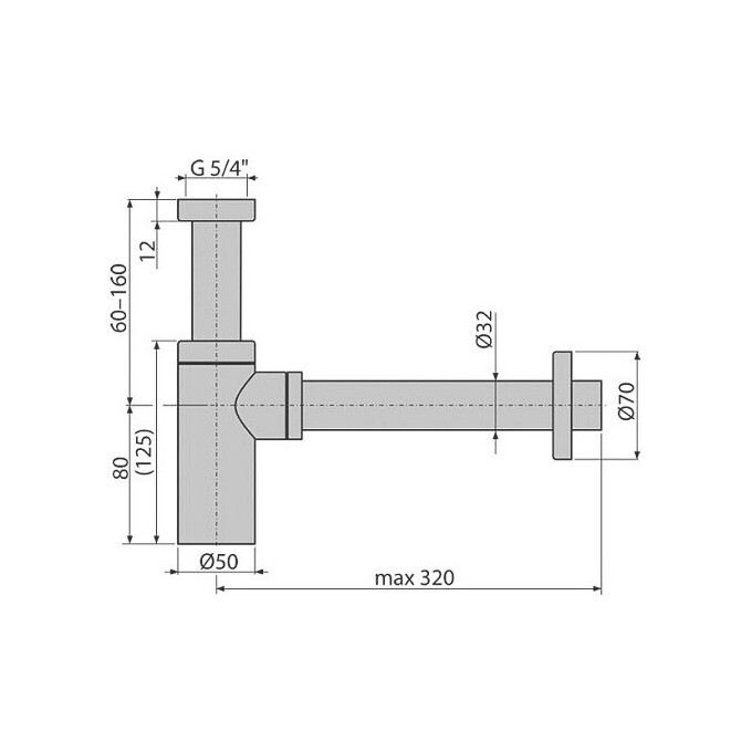 Сифон для раковины Alcaplast A400ANTIC, фото 2
