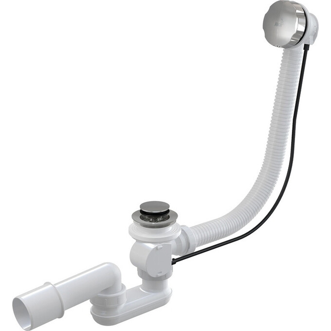 Сифон із переливом на ванну Alcaplast A55KM-80, фото 