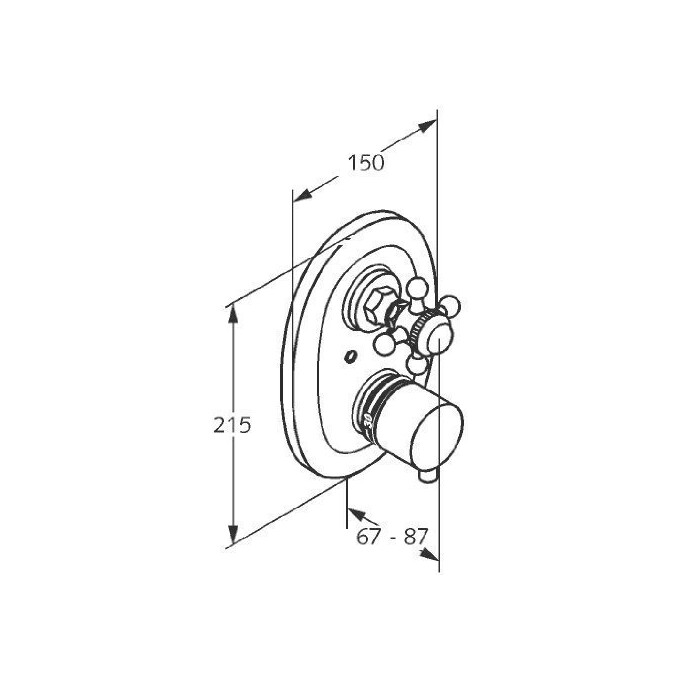 Внешняя часть термостатического смесителя для ванны Kludi Adlon 517204520 (латунь), фото 2