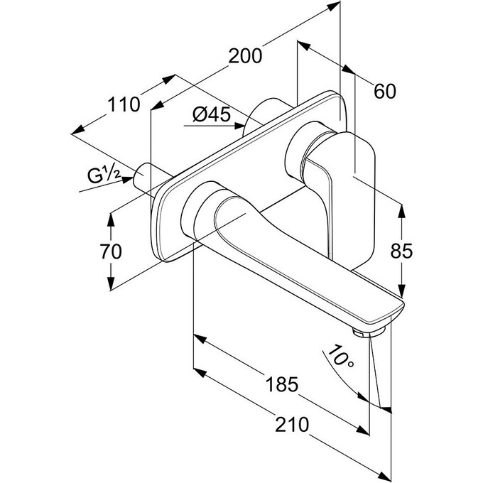 Змішувач прихованого монтажу для умивальника Kludi Ameo 412440575 (внутрішня частина в комплекті), фото , изображение 3