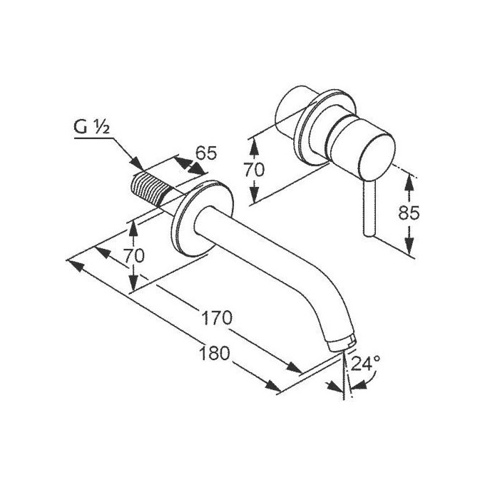 Внешняя часть смесителя для умывальника Kludi Bozz 382440576, фото 4