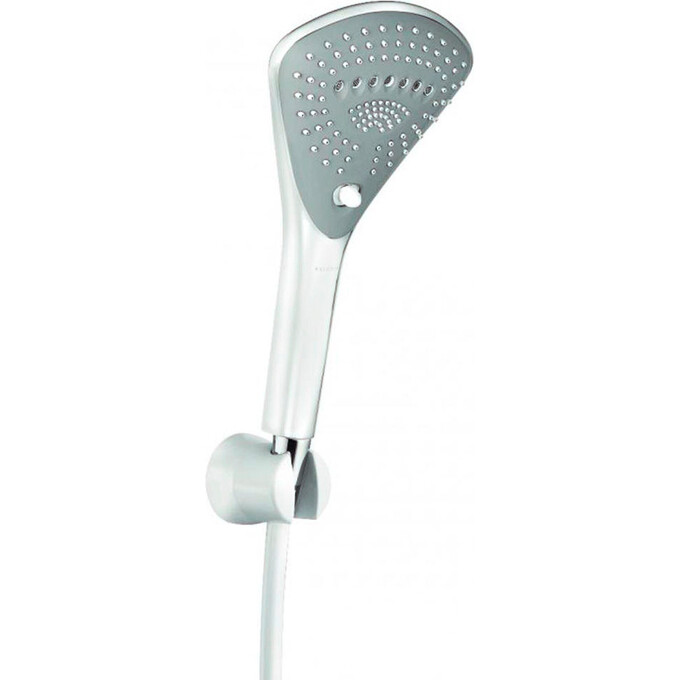 Лійка для душу Kludi Fizz 677509100 (біла, трирежимна, зі шлангом та тримачем), фото 