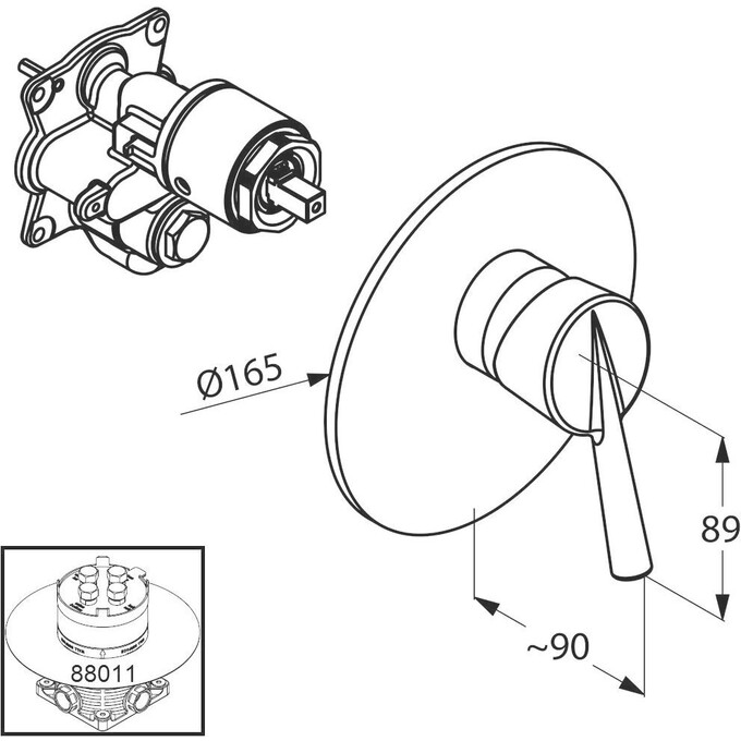 Смеситель скрытого монтажа для душа Kludi Kido 396550575 (внутренняя часть в комплекте), фото 2