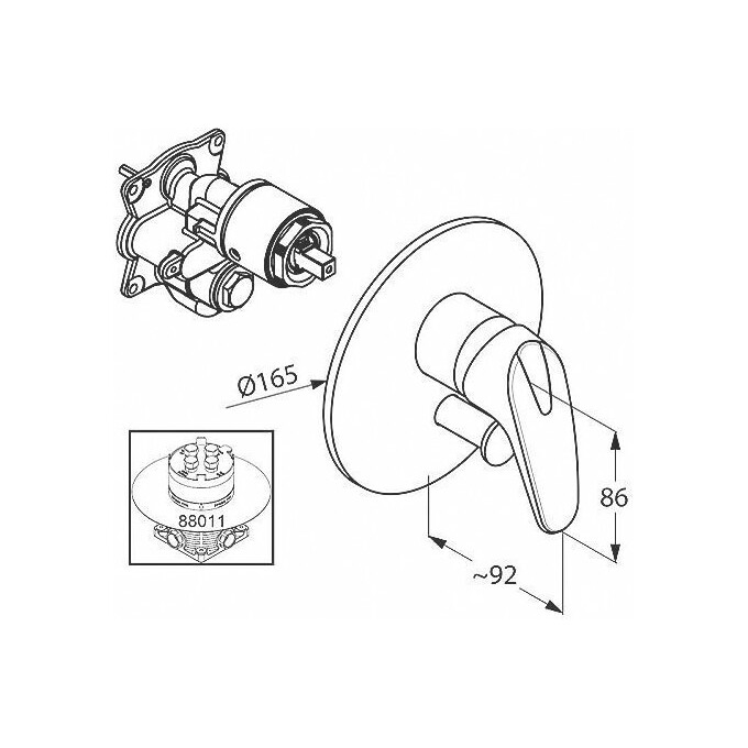 Зовнішня частина змішувача для ванни Kludi Objekta 326500575, фото , изображение 2