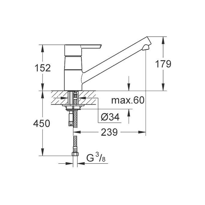 Змішувач для кухні Grohe Feel 32669000, фото , изображение 2
