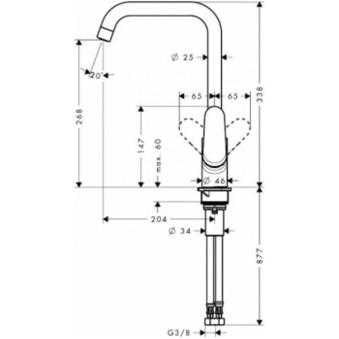 Змішувач для кухні Hansgrohe Focus E 31820800, фото , изображение 2