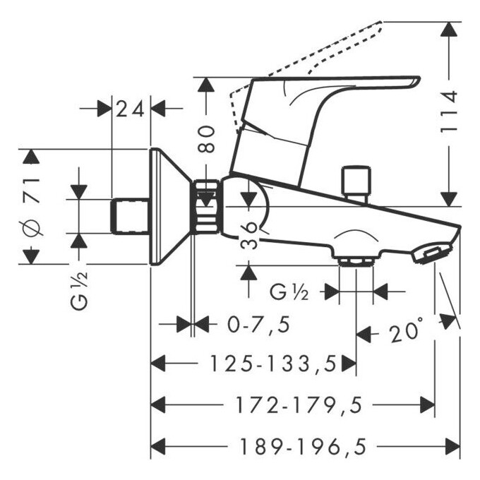 Змішувач для ванни Hansgrohe Focus E2 31940000, фото , изображение 4