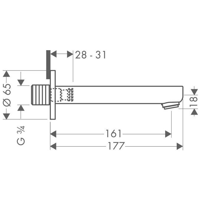 Излив на ванну Hansgrohe Metropol S 14420000, фото 2