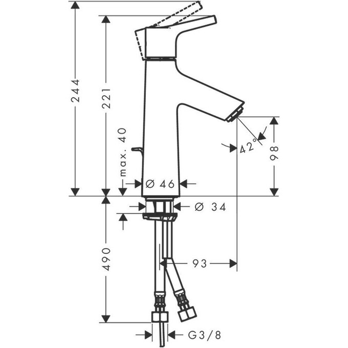 Смеситель для умывальника Hansgrohe Talis S 72020000, фото 2