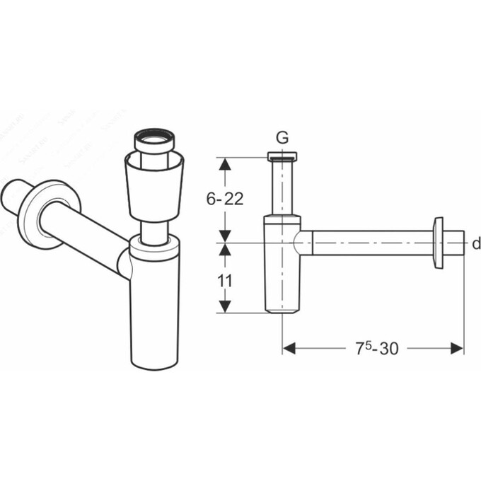 Сифон под раковину Geberit Uniflex 151.034.11.1, фото 2