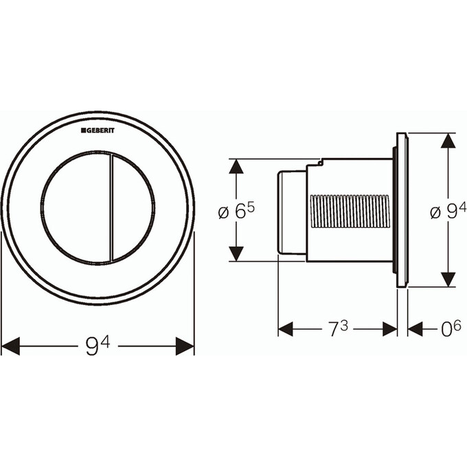 Клавиша смыва Geberit Type10 116.055.JQ.1, Цвет производителя: сатин (матовый хром), хром, фото 3