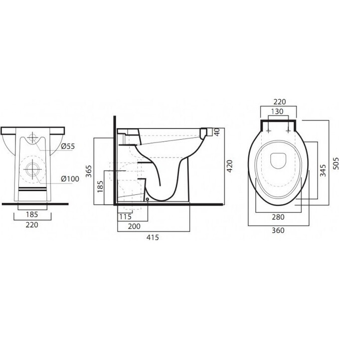 Чаша унитаза Am.Pm Bliss C551438WH (без сидения), фото 4