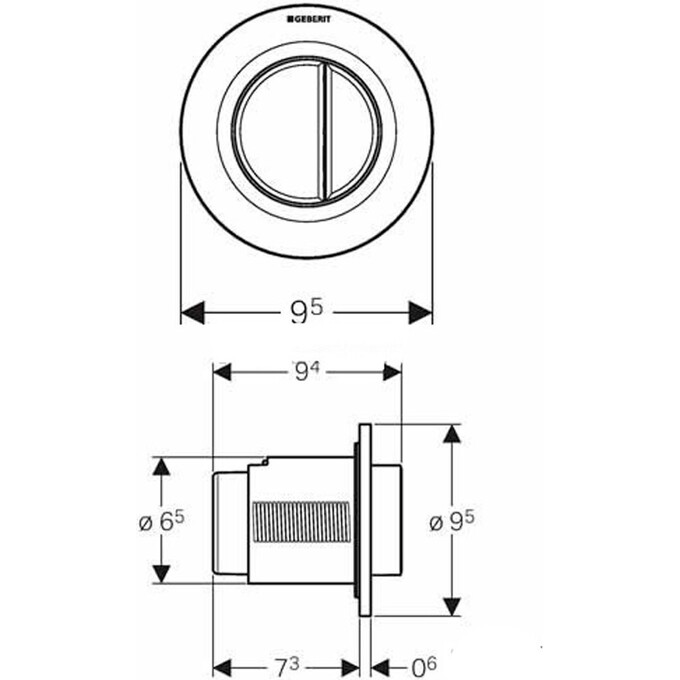 Пневмокнопка для унитаза Geberit Type01 116.044.11.1, фото 2