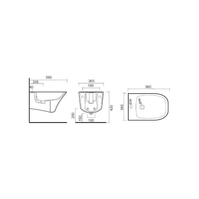 Биде Am.Pm Awe C153411WH (подвесное), фото 2