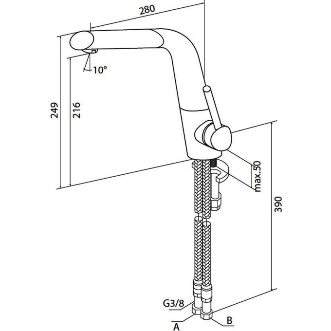 Змішувач для кухні Am.Pm Awe F1512000, фото , изображение 2