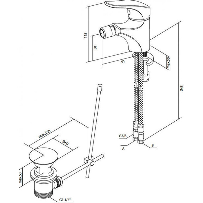 Смеситель для биде Am.Pm Joy F8583100, фото 2