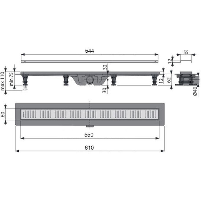 Трап із комбінованим гідрозатвором Alcaplast Simple APZ10-550M, фото , изображение 2