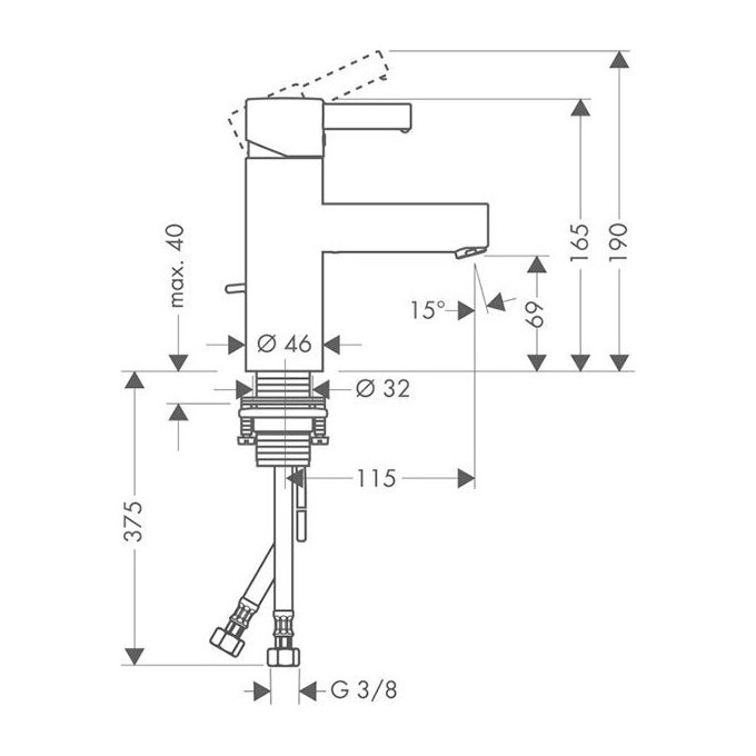 Смеситель для раковины Axor Steel 35002800, фото 2